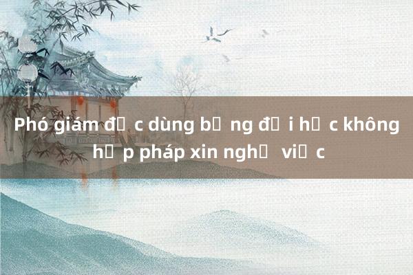 Phó giám đốc dùng bằng đại học không hợp pháp xin nghỉ việc