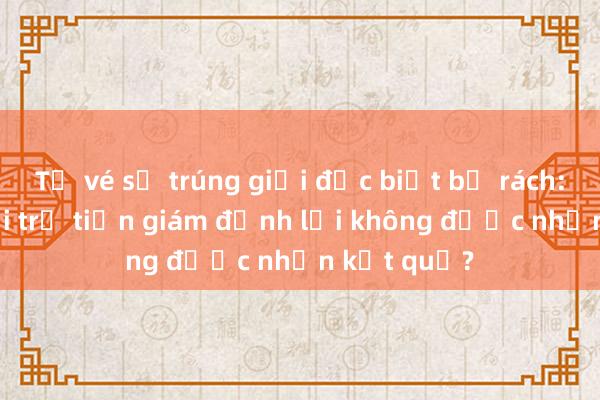 Tờ vé số trúng giải đặc biệt bị rách: Sao người trả tiền giám định lại không được nhận kết quả?