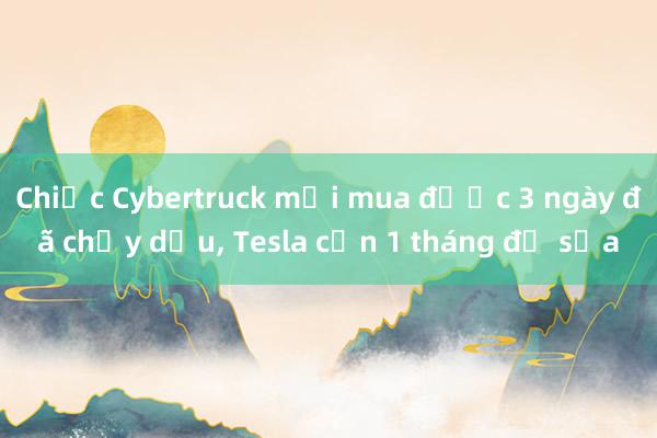 Chiếc Cybertruck mới mua được 3 ngày đã chảy dầu， Tesla cần 1 tháng để sửa