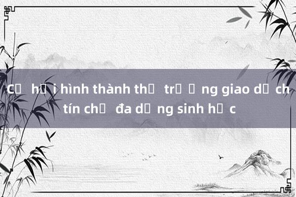 Cơ hội hình thành thị trường giao dịch tín chỉ đa dạng sinh học 