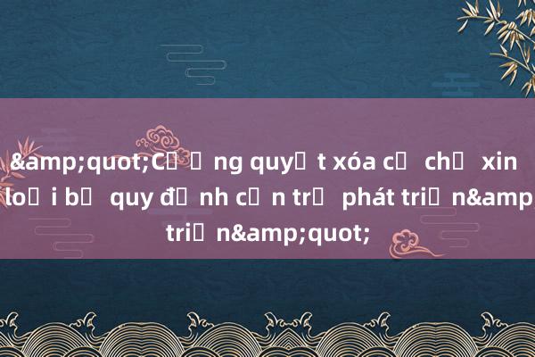 &quot;Cương quyết xóa cơ chế xin - cho， loại bỏ quy định cản trở phát triển&quot;