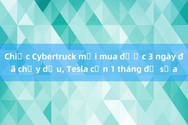 Chiếc Cybertruck mới mua được 3 ngày đã chảy dầu, Tesla cần 1 tháng để sửa