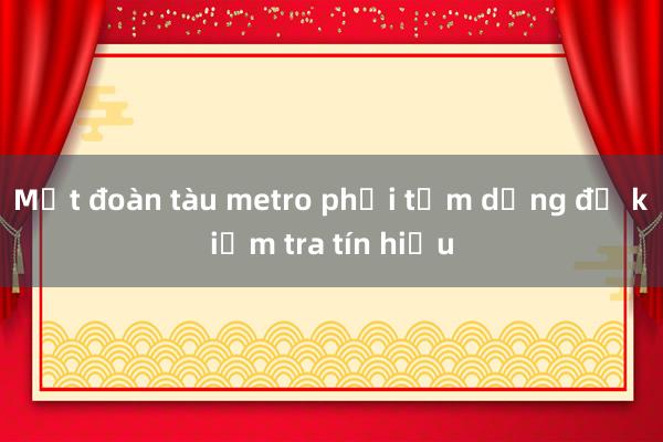 Một đoàn tàu metro phải tạm dừng để kiểm tra tín hiệu