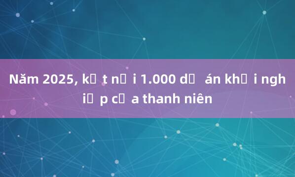 Năm 2025, kết nối 1.000 dự án khởi nghiệp của thanh niên